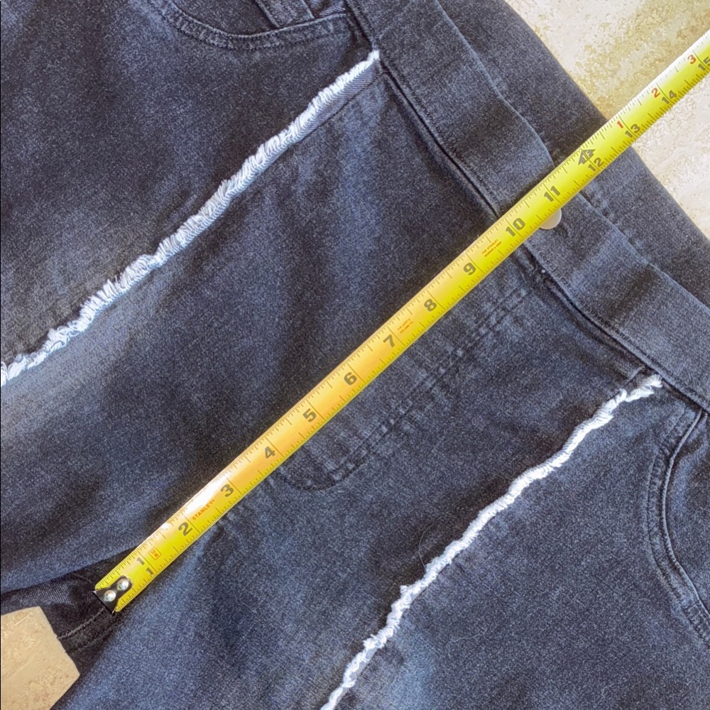 ZEZA B Jeans, Black, Fringe, Skinny, High-Waisted, Stretchy, Pull-on. XL - Picture 15 of 17
